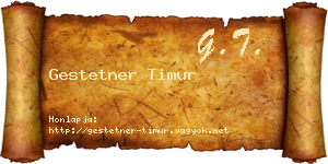 Gestetner Timur névjegykártya